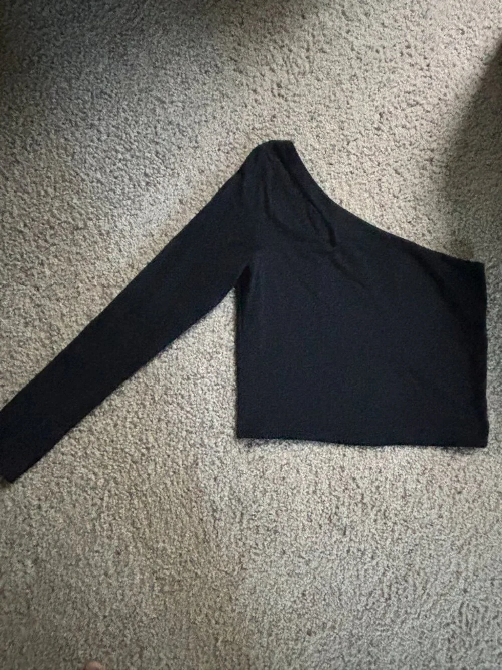 Abercombie & Fitch one shoulder long sleeve shirt. Black. Medium.